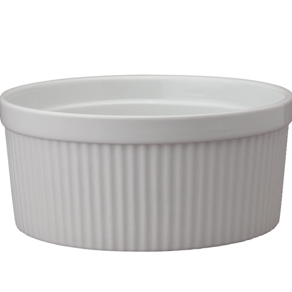 HIC Porcelain Souffle Casserole Bakeware White 1.5